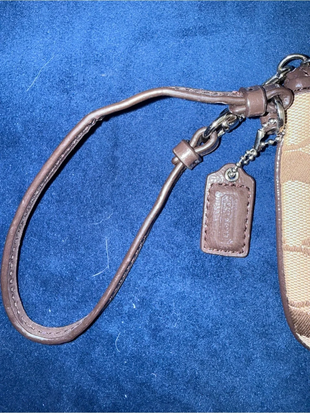 Coach Brown Signature Monogram Wristlet Phone Case